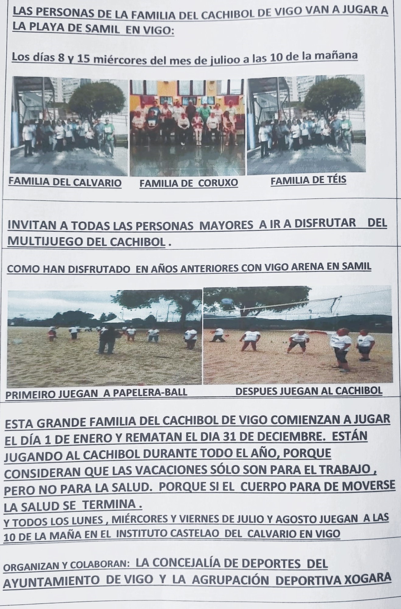 Cachibol en la playa de Vigo